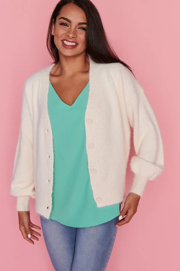 Lorraine Designs Knits & Cardigans*Fluffy Ivory Cardi