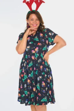 Lorraine Designs Casual Dresses | Fit & Flare Dresses*Frankie Christmas Pets Dress