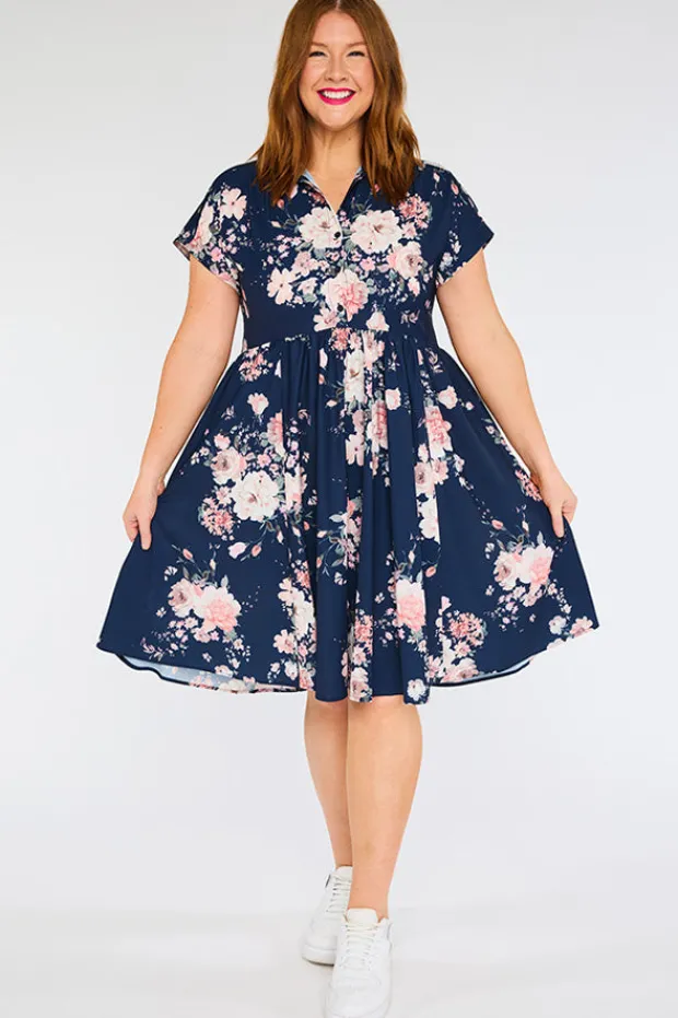 Lorraine Designs Shirt Dresses | Casual Dresses*Frankie Navy Floral Dress
