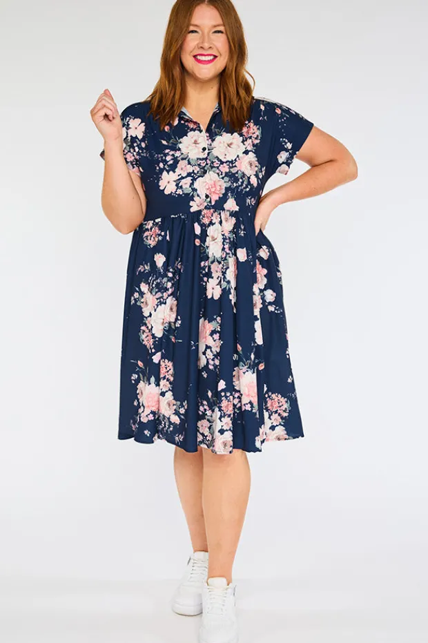 Lorraine Designs Shirt Dresses | Casual Dresses*Frankie Navy Floral Dress