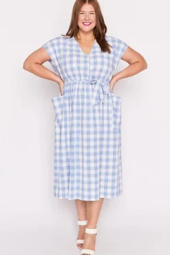 Lorraine Designs Loose Dresses | Midi Dresses*Georgie Blue Gingham Dress