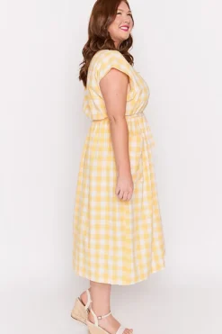 Lorraine Designs Loose Dresses | Midi Dresses*Georgie Yellow Gingham Dress
