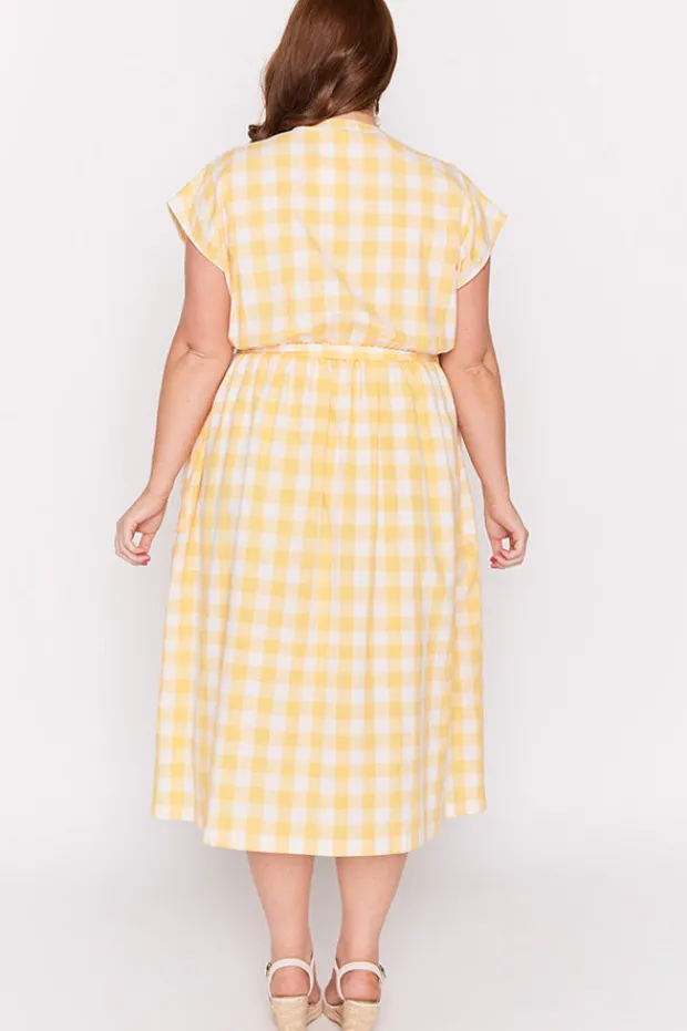 Lorraine Designs Loose Dresses | Midi Dresses*Georgie Yellow Gingham Dress