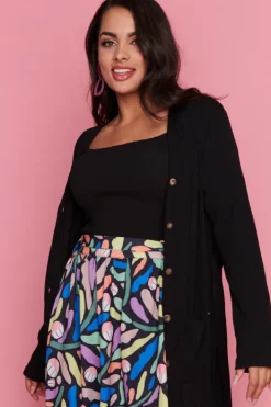 Lorraine Designs Knits & Cardigans*Hana Black Duster Cardi