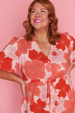 Lorraine Designs Casual Dresses | Fit & Flare Dresses*Jaz Popping Orange Dress
