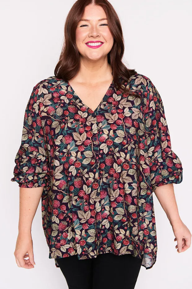Lorraine Designs Tops*Jillian Raspberry Forest Shirt