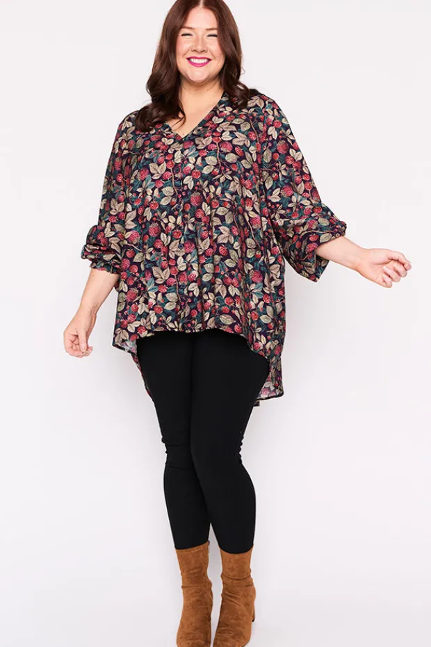 Lorraine Designs Tops*Jillian Raspberry Forest Shirt