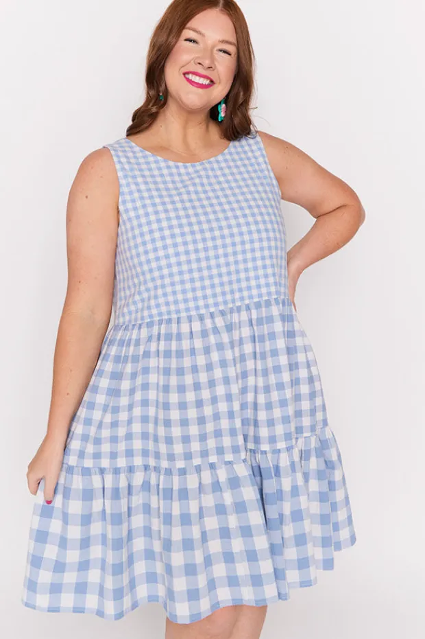 Lorraine Designs Fit & Flare Dresses | Knee Length Dresses*Joey Blue Gingham Dress