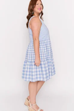 Lorraine Designs Fit & Flare Dresses | Knee Length Dresses*Joey Blue Gingham Dress