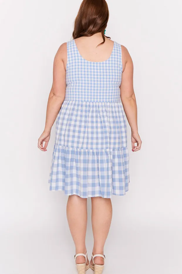 Lorraine Designs Fit & Flare Dresses | Knee Length Dresses*Joey Blue Gingham Dress