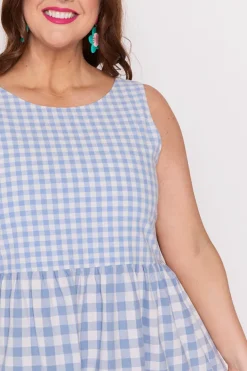 Lorraine Designs Fit & Flare Dresses | Knee Length Dresses*Joey Blue Gingham Dress