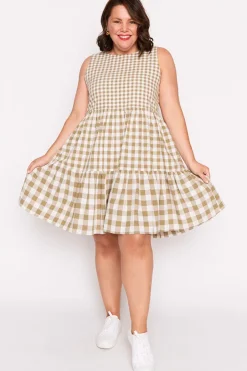 Lorraine Designs Fit & Flare Dresses | Knee Length Dresses*Joey Olive Gingham Dress