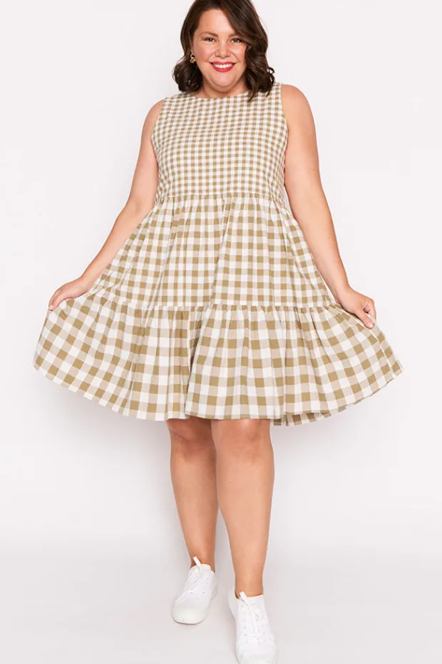 Lorraine Designs Fit & Flare Dresses | Knee Length Dresses*Joey Olive Gingham Dress