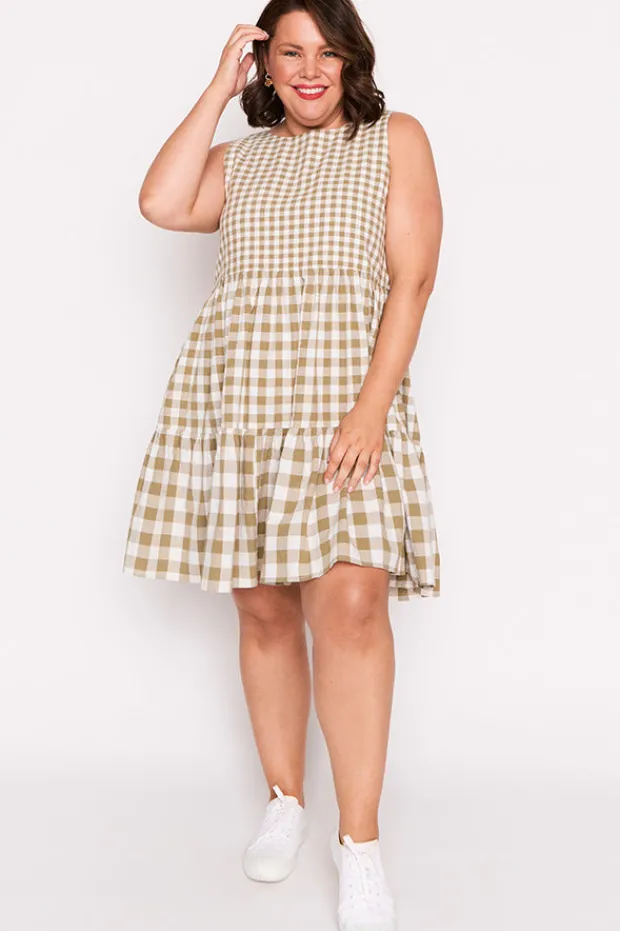 Lorraine Designs Fit & Flare Dresses | Knee Length Dresses*Joey Olive Gingham Dress