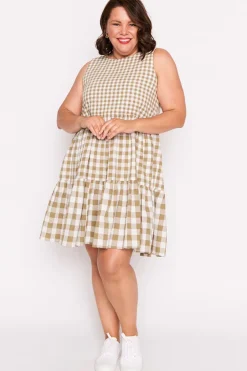 Lorraine Designs Fit & Flare Dresses | Knee Length Dresses*Joey Olive Gingham Dress