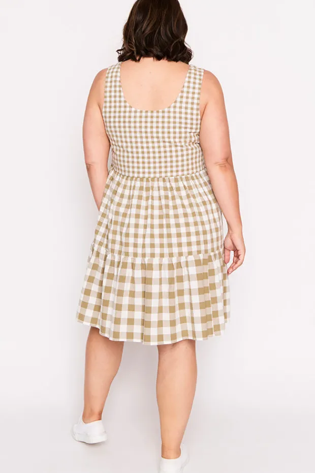 Lorraine Designs Fit & Flare Dresses | Knee Length Dresses*Joey Olive Gingham Dress