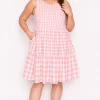 Lorraine Designs Fit & Flare Dresses | Knee Length Dresses*Joey Pink Gingham Dress