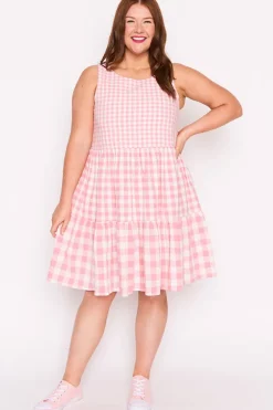 Lorraine Designs Fit & Flare Dresses | Knee Length Dresses*Joey Pink Gingham Dress