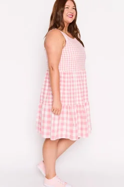 Lorraine Designs Fit & Flare Dresses | Knee Length Dresses*Joey Pink Gingham Dress