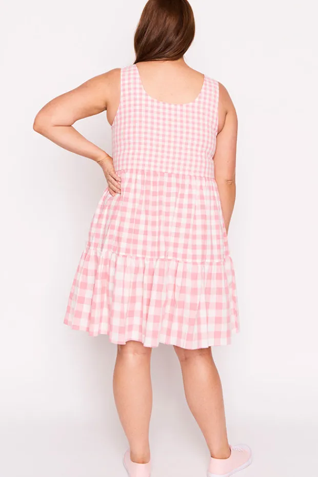 Lorraine Designs Fit & Flare Dresses | Knee Length Dresses*Joey Pink Gingham Dress