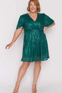 Lorraine Sequin Dresses | Fit & Flare Dresses*Juliette Emerald Sequins Party Dress
