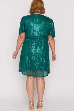 Lorraine Sequin Dresses | Fit & Flare Dresses*Juliette Emerald Sequins Party Dress