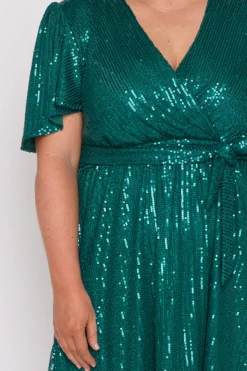 Lorraine Sequin Dresses | Fit & Flare Dresses*Juliette Emerald Sequins Party Dress