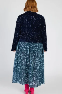 Lorraine Designs Jackets & Coats | Sequin Dresses*Kaitlin Navy Sequins Biker Jacket