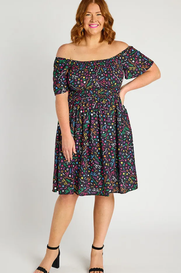Lorraine Off The Shoulder Dresses | Knee Length Dresses*Katarina Happy Everything Dress