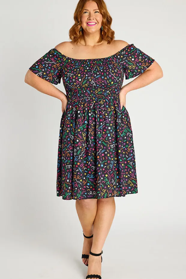 Lorraine Off The Shoulder Dresses | Knee Length Dresses*Katarina Happy Everything Dress