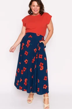 Lorraine Skirts*Katelyn Red Poppy Fields Skirt