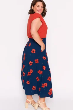 Lorraine Skirts*Katelyn Red Poppy Fields Skirt