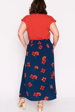 Lorraine Skirts*Katelyn Red Poppy Fields Skirt