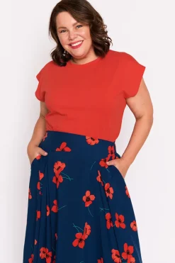 Lorraine Skirts*Katelyn Red Poppy Fields Skirt