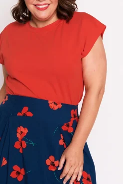 Lorraine Skirts*Katelyn Red Poppy Fields Skirt
