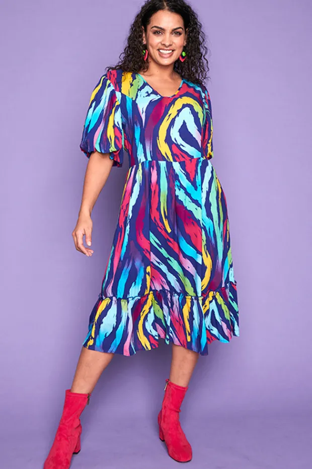 Lorraine Casual Dresses | Fit & Flare Dresses*Kyle Rainbow Zebra Dress