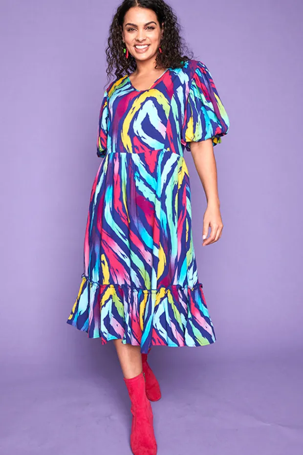 Lorraine Casual Dresses | Fit & Flare Dresses*Kyle Rainbow Zebra Dress