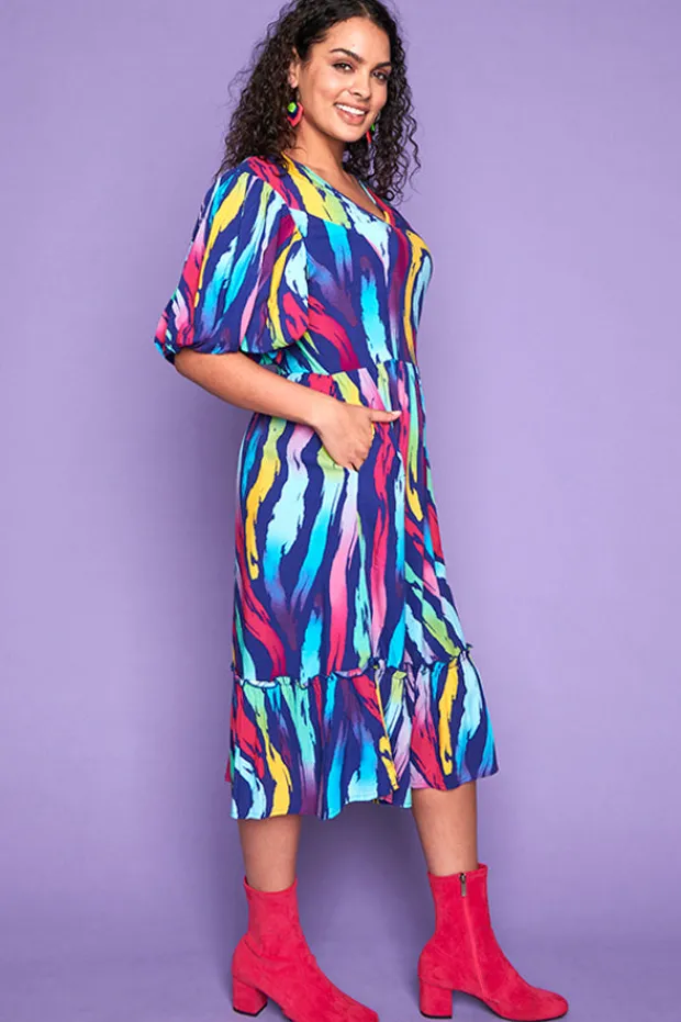 Lorraine Casual Dresses | Fit & Flare Dresses*Kyle Rainbow Zebra Dress