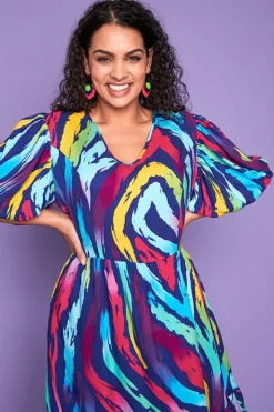 Lorraine Casual Dresses | Fit & Flare Dresses*Kyle Rainbow Zebra Dress