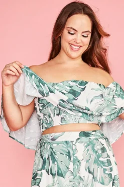 Lorraine Designs Tops*Lemonade Palm Print Top