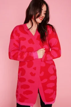 Lorraine Designs Knits & Cardigans*Lucy Pink & Red Cardi