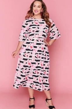 Lorraine Designs Casual Dresses | Fit & Flare Dresses*Lulu Stripe Floral Dress