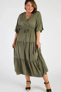 Lorraine Designs Casual Dresses | Fit & Flare Dresses*Maddie Khaki Dress