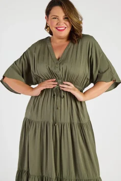 Lorraine Designs Casual Dresses | Fit & Flare Dresses*Maddie Khaki Dress