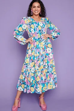 Lorraine Designs Casual Dresses | Fit & Flare Dresses*Madie Chalky Floral Dress