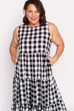 Lorraine Designs Fit & Flare Dresses | Midi Dresses*Maisy Black Gingham Dress
