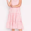 Lorraine Designs Fit & Flare Dresses | Midi Dresses*Maisy Pink Gingham Dress