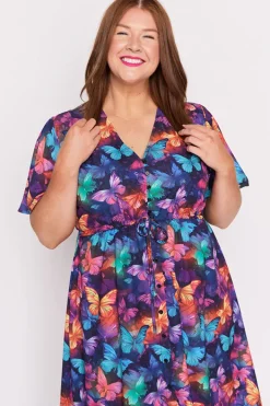 Lorraine Designs Casual Dresses | Fit & Flare Dresses*Marley Butterfly Rainbow Dress