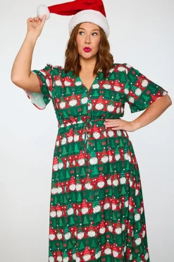 Lorraine Designs Fit & Flare Dresses | Midi Dresses*Marley Christmas Gnomes Dress