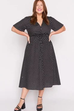 Lorraine Designs Casual Dresses | Fit & Flare Dresses*Marley Cotton Black Spot Dress